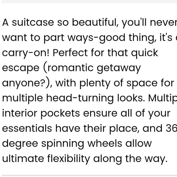 Juicy Couture Glam Gold Juicy Logo Soft Side Expandable Spinner Carry-On Luggage - Picture 9 of 10